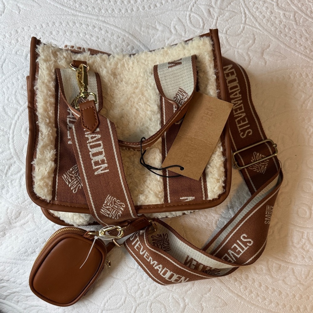 Steve Madden Tan and Cream Shoulder Bag